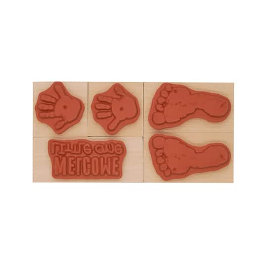 6 Pack: Baby Prints Wood Stamp Set by Recollections™
